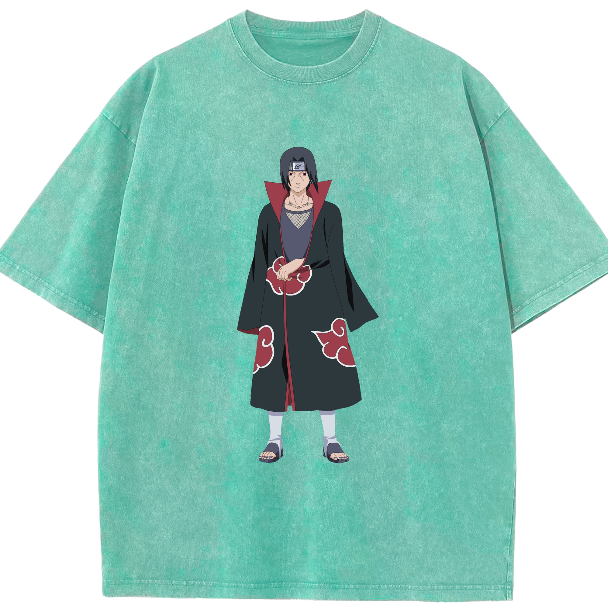 （画像用） NARUTO -ナルト- うちは イタチ Uchiha Itachi 綿100% ヴィンテージ風 半袖Tシャツ（フロントプリント）
